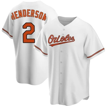 Men's Baltimore Orioles Gunnar Henderson ＃2 White Replica Home Jersey