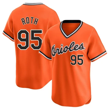 Men's Baltimore Orioles Houston Roth ＃95 Orange Limited Cooperstown Collection Jersey