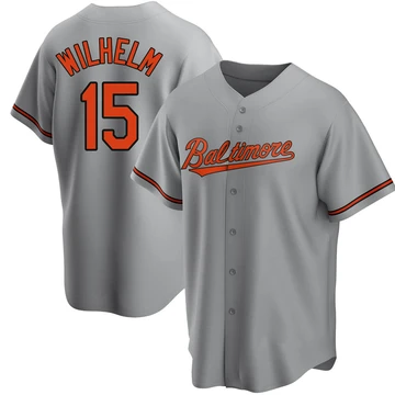 Men's Baltimore Orioles Hoyt Wilhelm ＃15 Gray Replica Road Jersey
