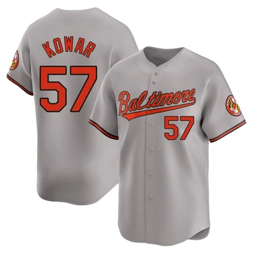 Men's Baltimore Orioles Jackson Kowar ＃57 Gray Limited Road Jersey