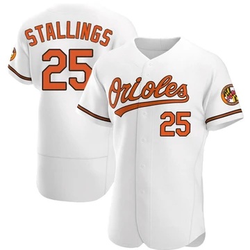 Men's Baltimore Orioles Jacob Stallings ＃25 White Authentic Home Jersey