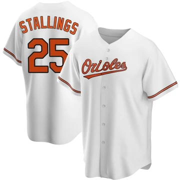 Men's Baltimore Orioles Jacob Stallings ＃25 White Replica Home Jersey