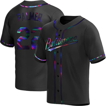 Men's Baltimore Orioles Jim Palmer ＃22 Black Replica Holographic Alternate Jersey