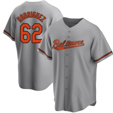 Men's Baltimore Orioles Johnathan Rodriguez ＃62 Gray Replica Road Jersey