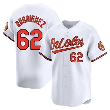 Men's Baltimore Orioles Johnathan Rodriguez ＃62 White Limited Home Jersey