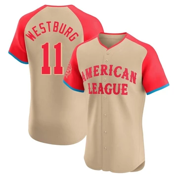Men's Baltimore Orioles Jordan Westburg ＃11 Cream Elite American League 2024 All-Star Game Jersey