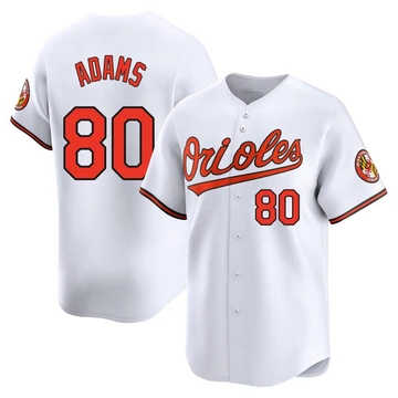Men's Baltimore Orioles Jordyn Adams ＃80 White Limited Home Jersey