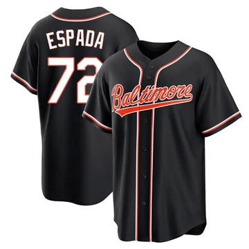Men's Baltimore Orioles Jose Espada ＃72 Black Replica Fashion Out Jersey