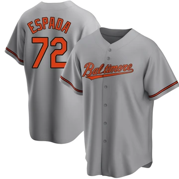 Men's Baltimore Orioles Jose Espada ＃72 Gray Replica Road Jersey