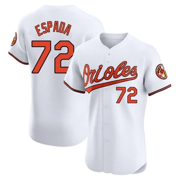 Men's Baltimore Orioles Jose Espada ＃72 White Elite Home Jersey