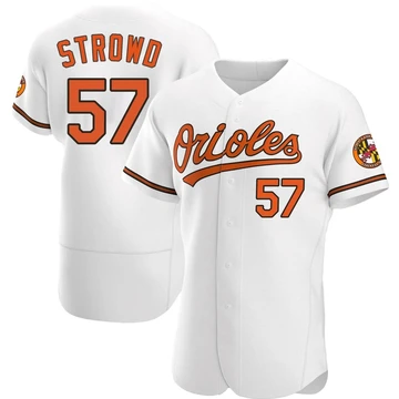 Men's Baltimore Orioles Kade Strowd ＃57 White Authentic Home Jersey