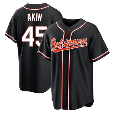 Men's Baltimore Orioles Keegan Akin ＃45 Black Replica Fashion Out Jersey