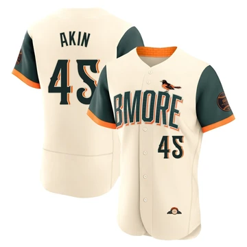 Men's Baltimore Orioles Keegan Akin ＃45 Cream Authentic 2026 City Connect Stadium Jersey