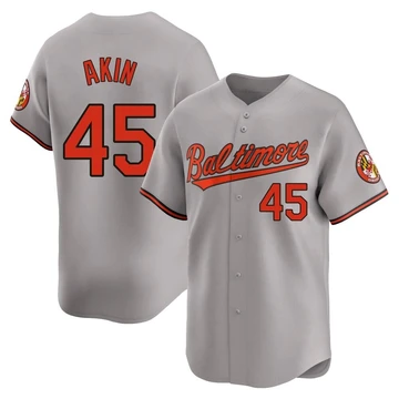 Men's Baltimore Orioles Keegan Akin ＃45 Gray Limited Road Jersey