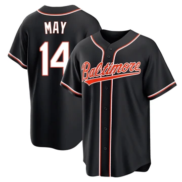 Men's Baltimore Orioles Lee May ＃14 Black Replica Fashion Out Jersey