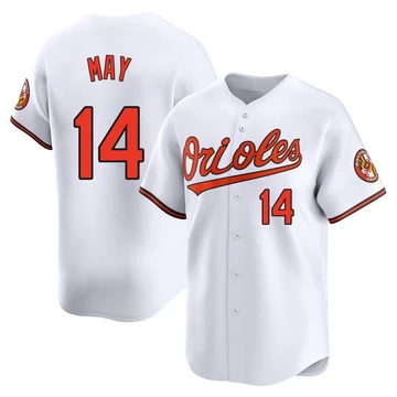 Men's Baltimore Orioles Lee May ＃14 White Limited Home Jersey