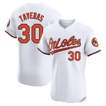 Men's Baltimore Orioles Leody Taveras ＃30 White Elite Home Jersey