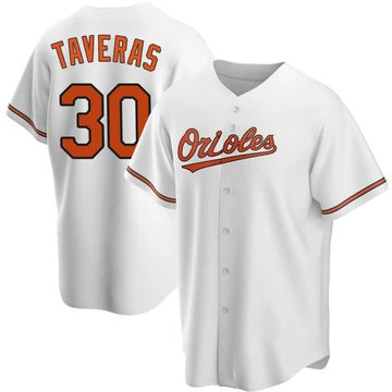 Men's Baltimore Orioles Leody Taveras ＃30 White Replica Home Jersey