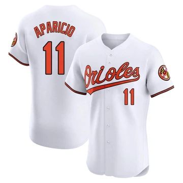 Men's Baltimore Orioles Luis Aparicio ＃11 White Elite Home Jersey