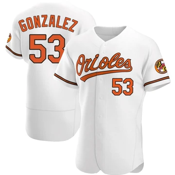 Men's Baltimore Orioles Luis Gonzalez ＃53 White Authentic Home Jersey
