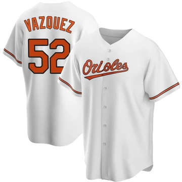 Men's Baltimore Orioles Luis Vazquez ＃52 White Replica Home Jersey