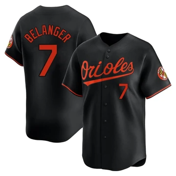 Men's Baltimore Orioles Mark Belanger ＃7 Black Limited Alternate Jersey