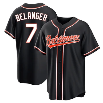Men's Baltimore Orioles Mark Belanger ＃7 Black Replica Fashion Out Jersey