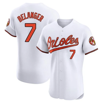Men's Baltimore Orioles Mark Belanger ＃7 White Elite Home Jersey