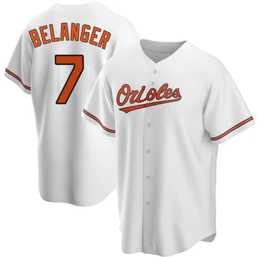 Men's Baltimore Orioles Mark Belanger ＃7 White Replica Home Jersey