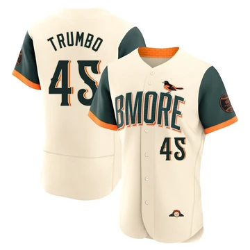 Men's Baltimore Orioles Mark Trumbo ＃45 Cream Authentic 2026 City Connect Stadium Jersey