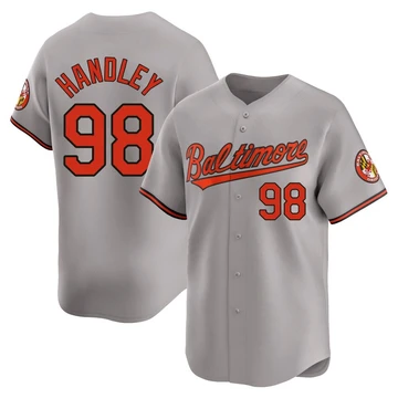 Men's Baltimore Orioles Maverick Handley ＃98 Gray Limited Road Jersey