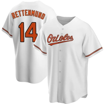 Men's Baltimore Orioles Merv Rettenmund ＃14 White Replica Home Jersey