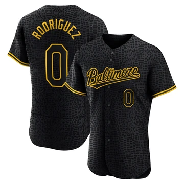 Men's Baltimore Orioles Miguel Rodriguez ＃0 Black Authentic Snake Skin City Jersey