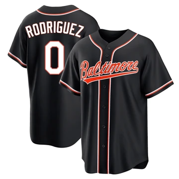Men's Baltimore Orioles Miguel Rodriguez ＃0 Black Replica Fashion Out Jersey