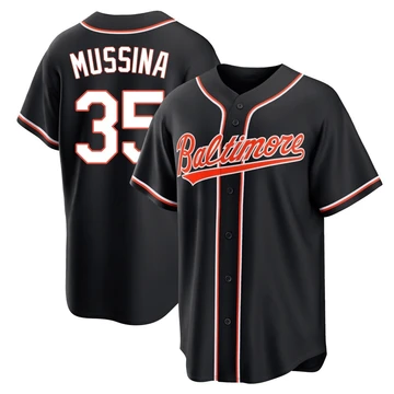 Men's Baltimore Orioles Mike Mussina ＃35 Black Replica Fashion Out Jersey