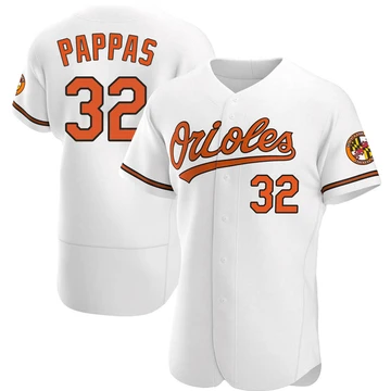 Men's Baltimore Orioles Milt Pappas ＃32 White Authentic Home Jersey