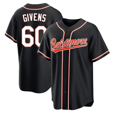 Men's Baltimore Orioles Mychal Givens ＃60 Black Replica Fashion Out Jersey