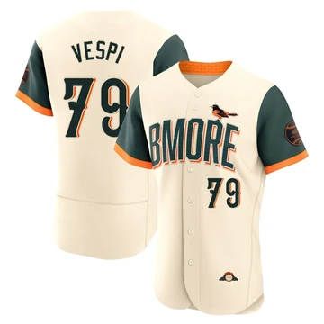 Men's Baltimore Orioles Nick Vespi ＃79 Cream Authentic 2026 City Connect Stadium Jersey