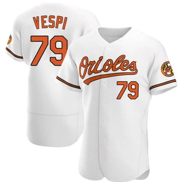 Men's Baltimore Orioles Nick Vespi ＃79 White Authentic Home Jersey