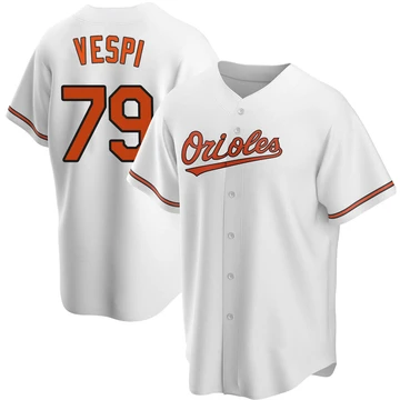 Men's Baltimore Orioles Nick Vespi ＃79 White Replica Home Jersey