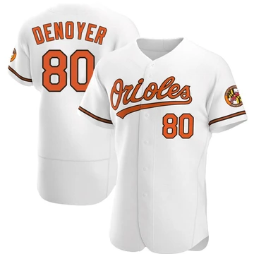 Men's Baltimore Orioles Noah Denoyer ＃80 White Authentic Home Jersey