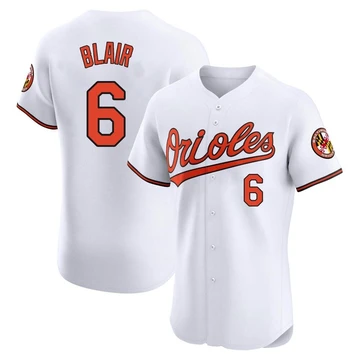 Men's Baltimore Orioles Paul Blair ＃6 White Elite Home Jersey