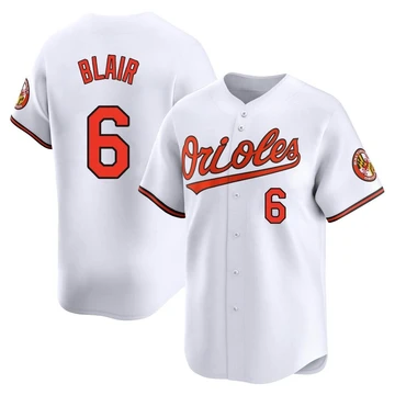 Men's Baltimore Orioles Paul Blair ＃6 White Limited Home Jersey