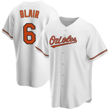Men's Baltimore Orioles Paul Blair ＃6 White Replica Home Jersey