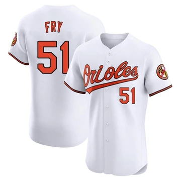 Men's Baltimore Orioles Paul Fry ＃51 White Elite Home Jersey