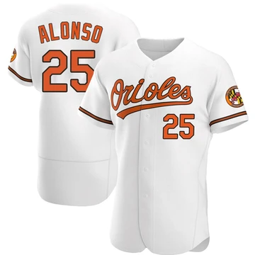 Men's Baltimore Orioles Pete Alonso ＃25 White Authentic Home Jersey
