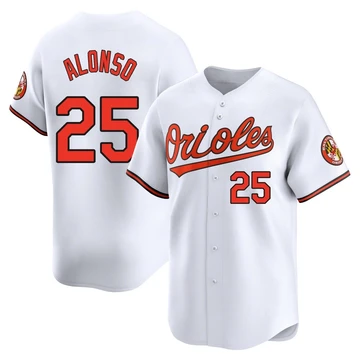 Men's Baltimore Orioles Pete Alonso ＃25 White Limited Home Jersey