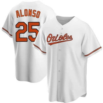 Men's Baltimore Orioles Pete Alonso ＃25 White Replica Home Jersey