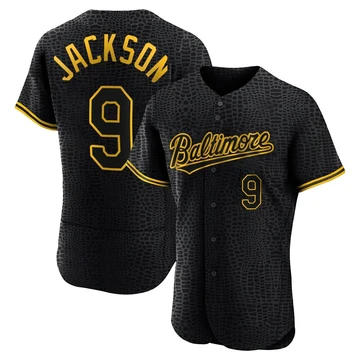 Men's Baltimore Orioles Reggie Jackson ＃9 Black Authentic Snake Skin City Jersey