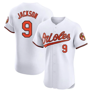 Men's Baltimore Orioles Reggie Jackson ＃9 White Elite Home Jersey